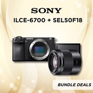 [BUNDLE] Sony Alpha ILCE-6700 α6700 Premium E-mount APS-C Camera + Sony SEL50F18 (E 50mm F1.8 OSS) L