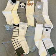 winter socks long socks women socks women Lace Striped Cartoon Animal Print Mid-tube Socks for Women