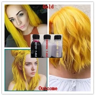 (FREE bleach set) Direct yellow Hair Color Kit (10minutes )100ml+Free Bleach&Peroxide(100ml) kuning 