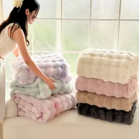 1 plush soft and fluffy artificial blanket, thick and warm blanket, comfortable and fluffy winter bl