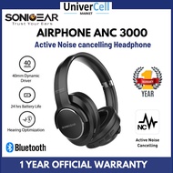 SonicGear AirPhone ANC3000 Active Noise Cancelling (ANC) Foldable Bluetooth Headphone(Black Silver)