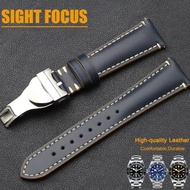 19mm 20mm 22mm Leather Deployment Watch Strap for Tudor Heritage Black Bay 58 Watchband Black Bay GM