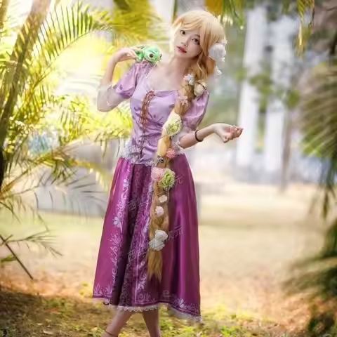 Tangled Rapunzel & Flynn Rider Cosplay Costume | Princess Rapunzel Long Hair Outfit | Complete Cospl