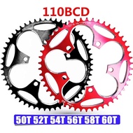 Bike Chainring 110 BCD Bike Narrow Wide Round Chainring Single Chain Ring 50T 52T 54T 56T 58T BMX MTB Bike