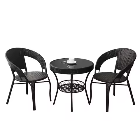Balcony Small Table and Chair Outdoor Table and Chair Patio Balcony Tea Table and Chair Combination