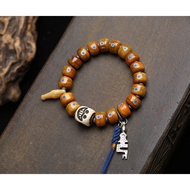 Tibetan Return-Barrel Bead Bracelet, Old Silver Inlaid Lapis Lazuli, Fine Polishing Moisturizer, Exc