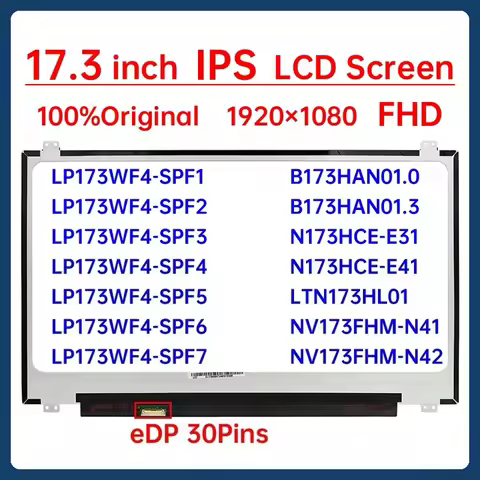 17.3" LCD Screen B173HAN01.0 01.3 NV173FHM-N41 N173HCE-E31 E41 LTN173HL01 LP173WF4-SPF1 F2 F3 F4 F5 