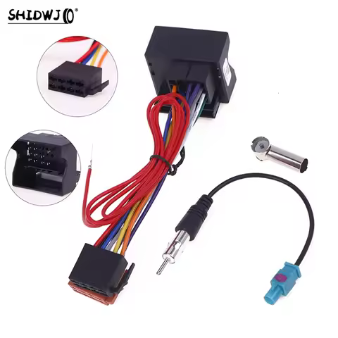 1 Set Car Stereo FM Audio ISO Wiring Harness Cable Radio Antenna Wire Adapte For 207 307 407 C3 C4 A