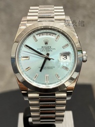 【高貴冰藍】95新 ROLEX 勞力士 星期日曆型 DAY-DATE 228206A ICE BLUE 228206-0002 950鉑金 冰藍