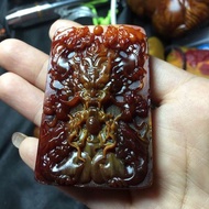 Long Diên Hương ( Xám Hổ Phách ) Mặt Dây Chuyền Chính Kowloon Guardian Cao Cấp Sáp Ong Cũ Kowloon Gu