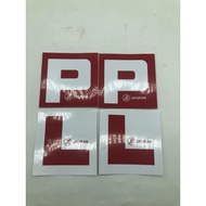 STICKER L,P FOR MOTORCYCLE & CAR 1SET=2PCS UKURAN JPJ STICKER L,P (JPJ APPROVE)