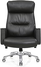 Executive Office Chair Ergonomic Game Chair Computer Gaming Chair Reclining Leather Boss Chair Desk Chairs Black Gray (Color : Black) interesting