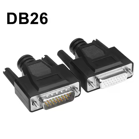 DB26 HDB26 3 Rows of 26 Pin Plug Soldering Connector D-SUB 26pin Black Male Female Welding Wire Type