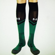 WARRIX SPORT ถุงเท้าฟุตบอลไนล่อน WC-1505  (สีเขียว-ดำ)