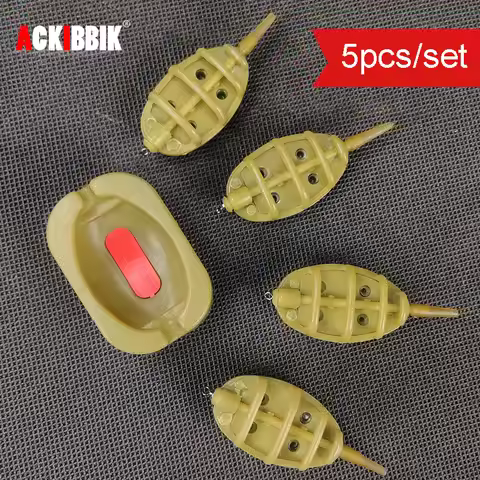 5pcs/set Inline Method Feeder Mould Bait Holder Tool Carp Fishing Bait Holder Carp Fishing Feeder Mo