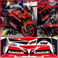 MERAH Original Ninja Rr 150 Old 2008 Gen 2 Red Motif Variation Striping Sticker - Ninja Rr Old Gen 1