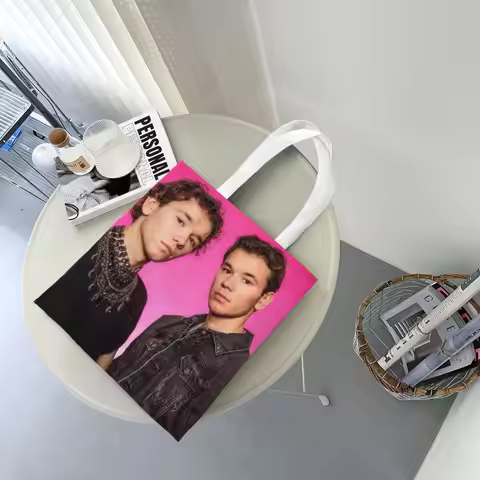 Marcus And Martinus Sweden Norway Eurovision Shopping Bags Canvas The Tote Bag Foldable for Ladies S