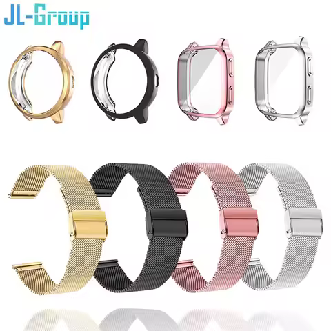 Garmin Vivoactive 3 4 4S Strap With Case TPU Screen Protector Bracelet Venu 2 2S 3S Band Forerunner 