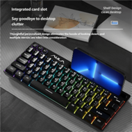 AULA F3061 Mechanical Feel Keyboard 64 Keys RGB Backlit Wired Mini Keyboard Portable Mouse Keyboard 