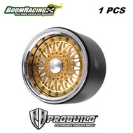 TRAXXAS Boom Racing ProBud 2.2 Extra Wide R01 Mesh Adjustable Offset Wheels Chrome/Gold Rims Metal A