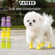 YAYEEO 4pcs Cats Anti-Slip Shoes, Puppy Shoes Pet Socks Dog Socks, Funny Cute Big Eyes  Protector Co