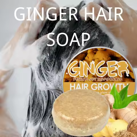 Ginger Shampoo Soap Handmade Hair Shampoo Soap Strengthen Hair Roots Cold Processed Shampoo Bar Plan