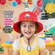 Unicorn Children's Bucket, Custom Horned Horse Hat, Embroidered Name, Ages 4 - 6 Years, Kindergarten