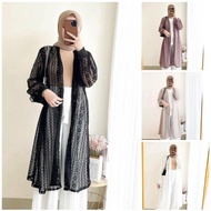 CARDIGAN BURKAT PANJANG OUTER WANITA MODEL TERBARU LONG OUTER CARDIGAN BRUKAT LENGAN BALON MURAH BAH