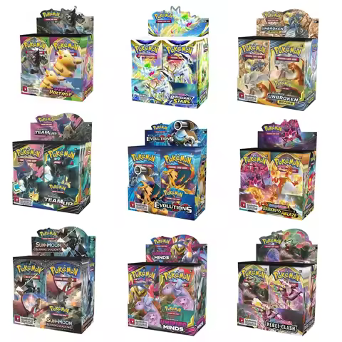 Newest 324Pcs English Pokemon Cards Sun & Moon XY Evolutions Pokemon Booster Box Collectible Booster