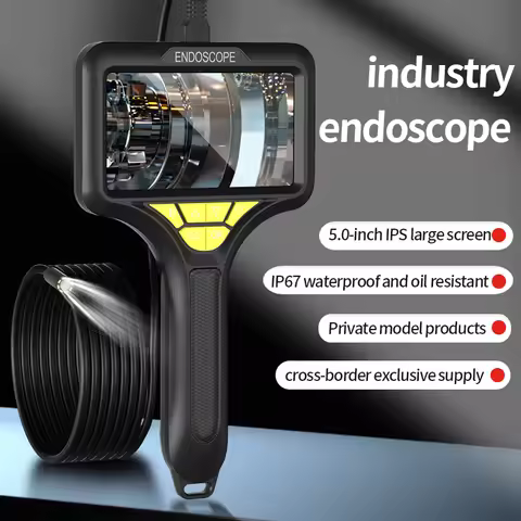 5Inch 7.9mm 2MP 1080P Dual Lens Endoscope Side-View&Front View CMOS Borescope Inspection Digital Mic