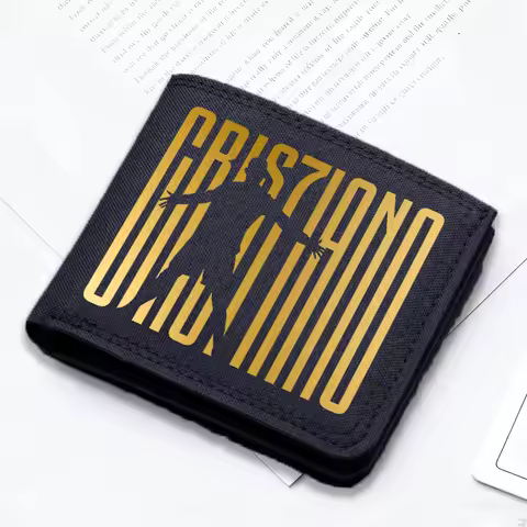 CR7 Canvas Wallets Anime Football Star Ronaldos Multi-card Slot Billfolds Boys Girls Folding Card Ho