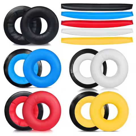 1Pair Cover Foam Earpads Headset Cushion Earphone Earmuff Ear Pads Leather Earphone Case Replacement