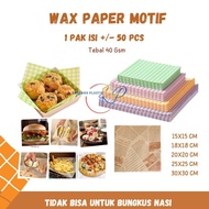 Wax Paper Fried Food Paper Liner Burger Cake Dessert 15X15 18X18 20X20 25X25 30X30 Contents 50 Pcs |