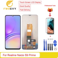 FWDGVY 6.5 "ด้านหน้าหน้าจอ LCD สำหรับ Realme Narzo 50i Prime หน้าจอสัมผัสอะไหล่สำรอง Lcds