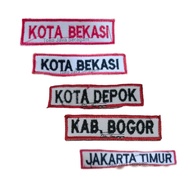 MERAH Bet Name City PMI PMR ASN PNS Paskibra Red Cross Indonesia Teenager Badge West Java DKI City D