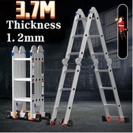 ladder foldable ladder aluminum 12 step 3x4 load bearing 150kg thick available folding