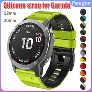 22mm 26mm silicone strap dual color replacement wristband quick release bracelet suitable for Garmin Fenix 6X 6 Pro 7X 7 5X 5Plus Forerunner 945 935