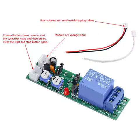 JK11 Adjustable Cycle Timer Delay On/Off Switch Power Supply Relay DC 5V 12V 24V Timer Delay Relay 1