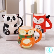 Cute Pet Mug Panda Shaped Ceramic Mug Cute Fox Mug Cartoon Milk Mug Animal Water Cup