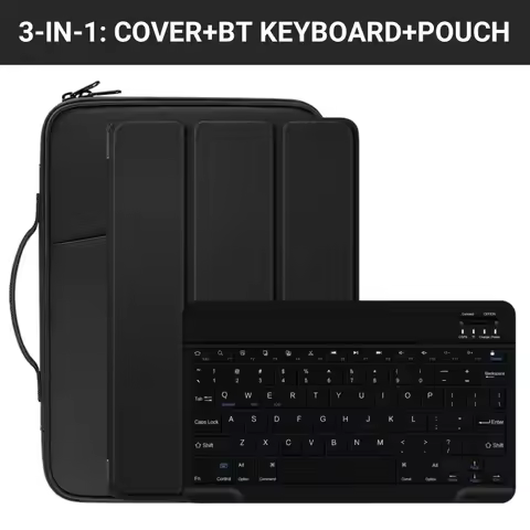 3-IN-1 For Lenovo Tab Plus TB351FU Cover Hard Case + QWERTY Bluetooth Keyboard (English) + Portable 