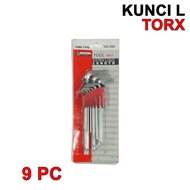 Kunci L 9 Pcs Torx Point Long Hex Key Panjang Set 9pc Key Bintang
