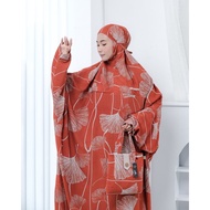 Mukena Terusan Hadramaut Milo Orange | NurHD Mukena