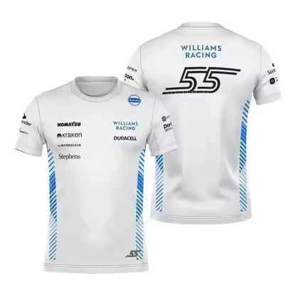 2025 F1 Williams Team T-shirt Carlos Sainz Formula One Alex Alben 2025 T-shirt Men Women Kids Fans S