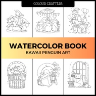 ColourCrafters Watercolour Drawing Book Kawaii Penguin Art 200gsm 300gsm Watercolour Paper