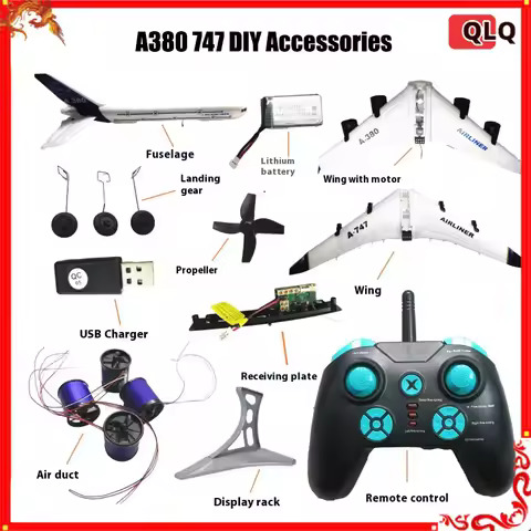 Rc Plane Bm01 Model Aircraft A380 Airbus Boeing 747 Foam Empty Fuselage Motor Steering Gear Air Duct