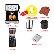 LAHOME KCB / Donlim Espresso Coffee Maker Machine เครื่องชงกาแฟเอสเปรสโซ เครื่องชงกาแฟเอสเพรสโซ่แบบพกพา เครื่องชงกาแฟเอสเพรสโซ่ เครื่องทำกาแฟกึ่งลดราคา เครื่องทำเอสเพรสโซ่พร้อมหม้อนึ่งนม เครื่องชงกาแฟ 20Bar DL-KF6001 【รับประกัน 1 ปี】