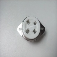1pcs Ceramic tube socket 4 pin tube socket GZC4-2 GZC4-2-G silver foot for 300B 811 2A3 tube amplifi