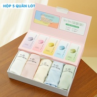 [New Design] Set of soft, breathable rubber boxers for women, Box of 5 soft pastel thigh-style liner