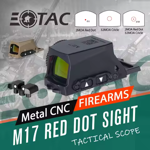 R-M17 Enclosed Reflex Red Dot Sight 1x24mm Lens Multi-Coating Iron Rear Sight Military/VFC Version M