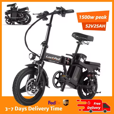 Electric Bike for Adults,750W/1500W Peak Motor,52V 25Ah/48V 15Ah Battery,40/28MPH Max Speed,60-80 Mi
